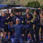 fishing net collaboration at Roda Reef